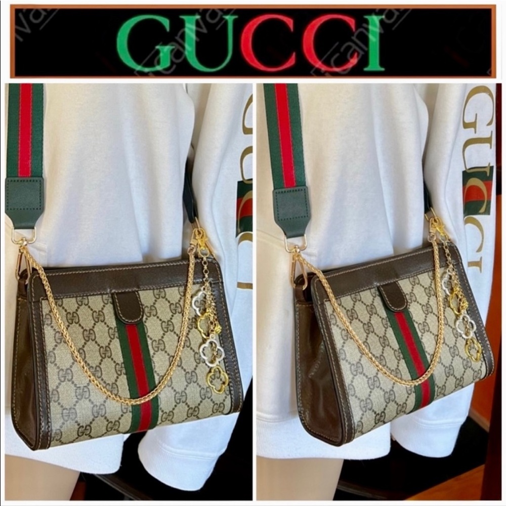 🚫SOLD🚫GUCCI OPHIDIA SUPREME 🔥🌺GorG🌺🔥3/Way Rare Size 9”🌺🔥Super Attractive - Picture 6 of 13